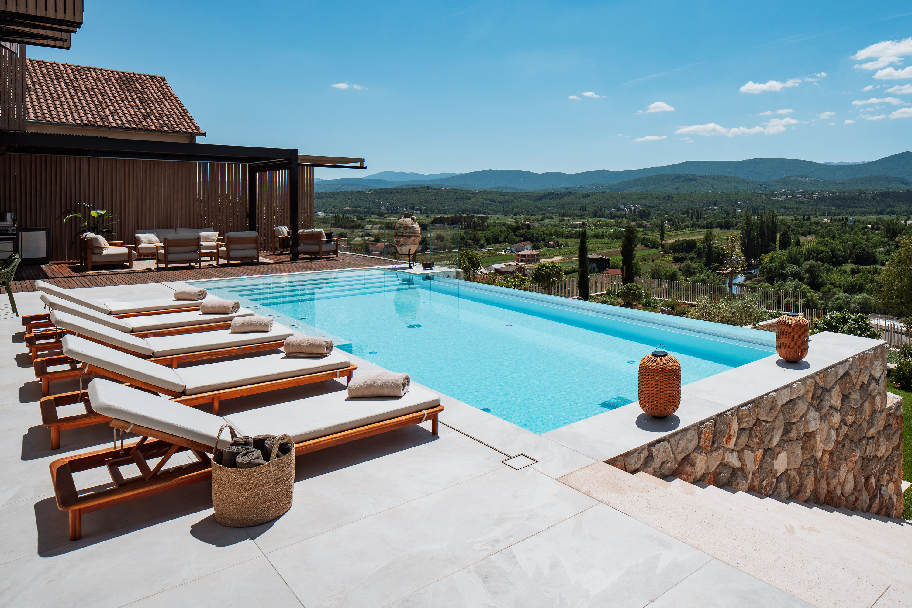 Villa Z1 — luxury villa croatia pool sunbeds mountain view