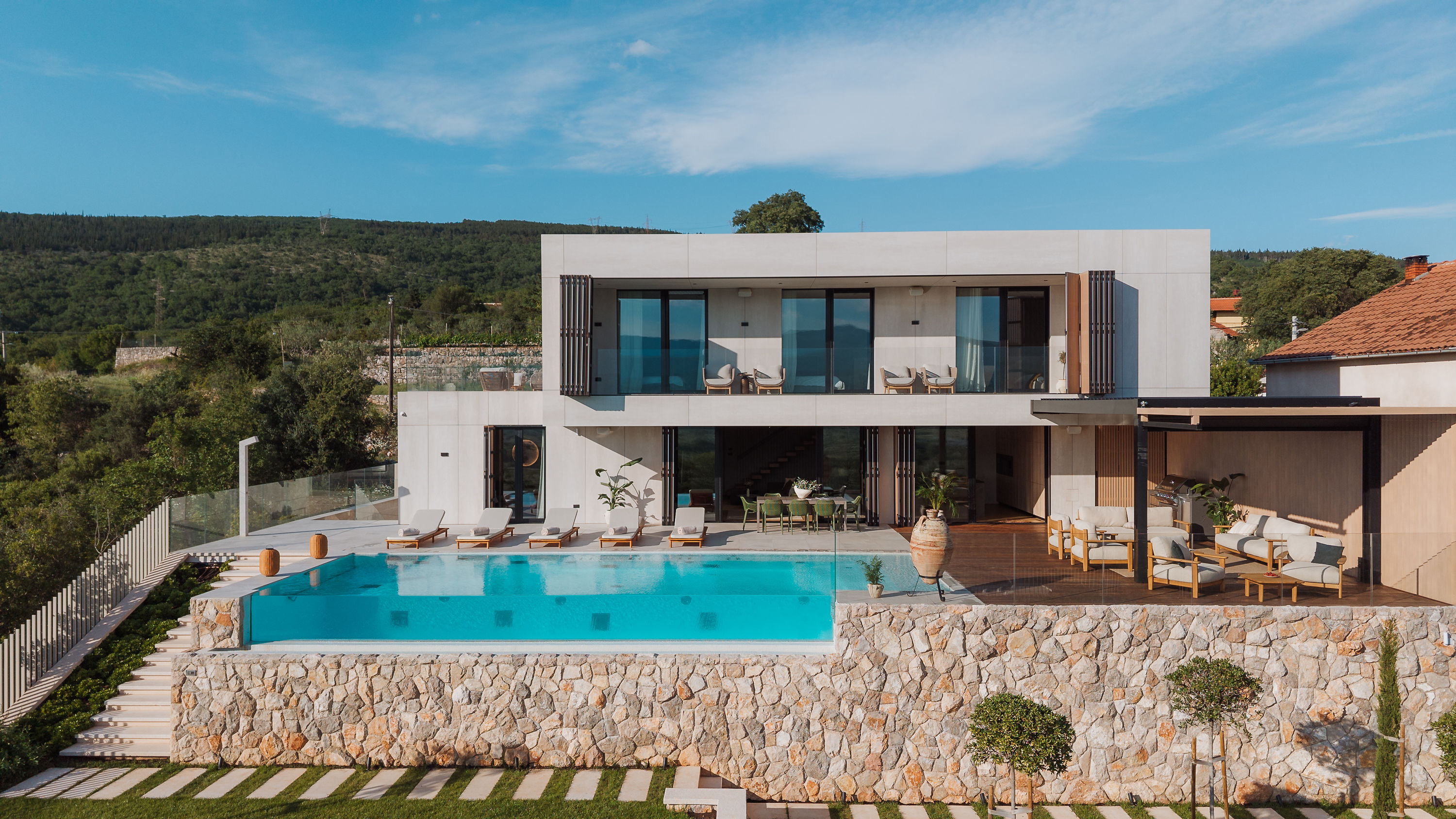 Villa Z1 — luxury villa imotski pool aerial view