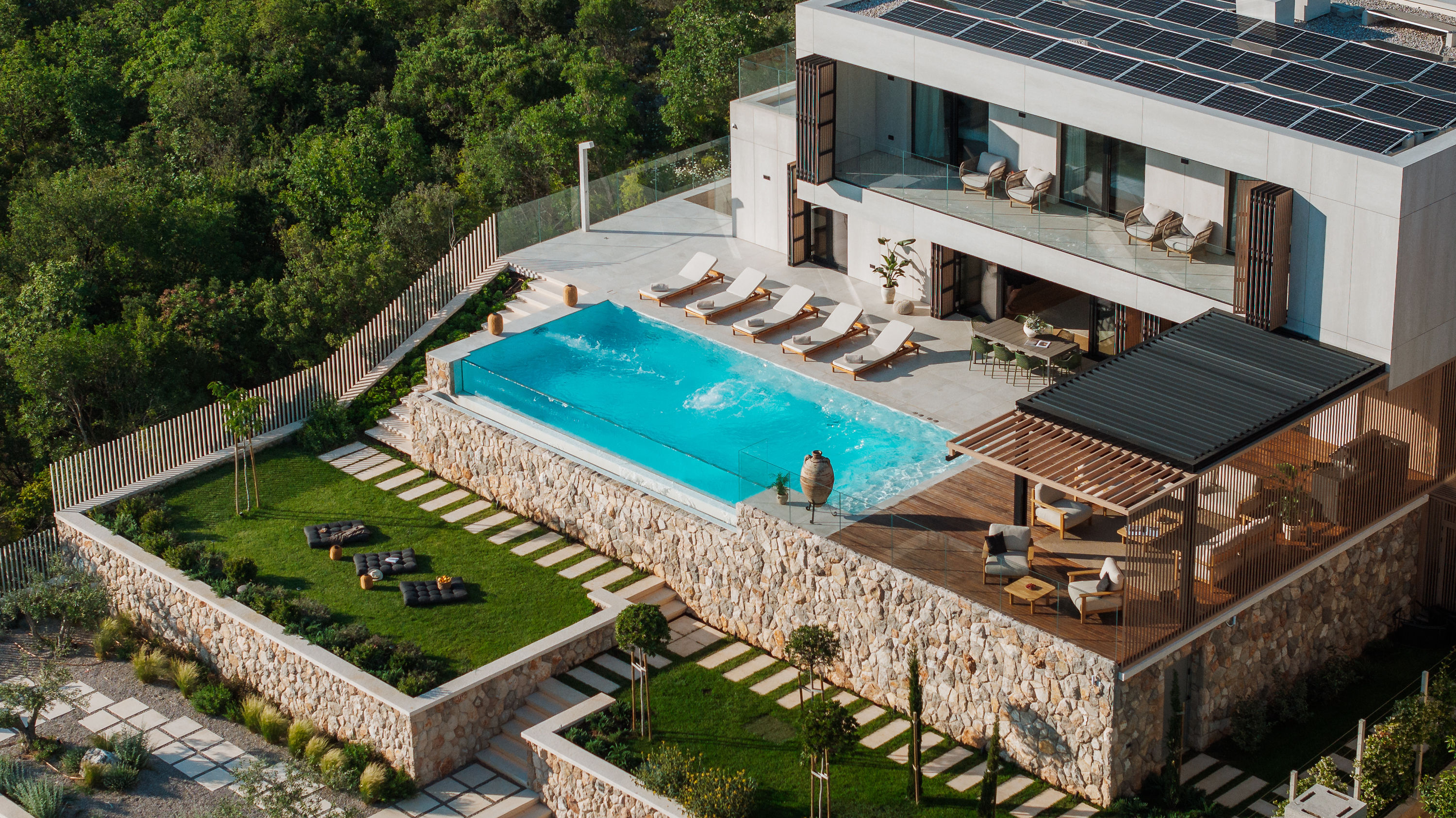 Villa Z1 — luxury villa croatia garden terraces aerial