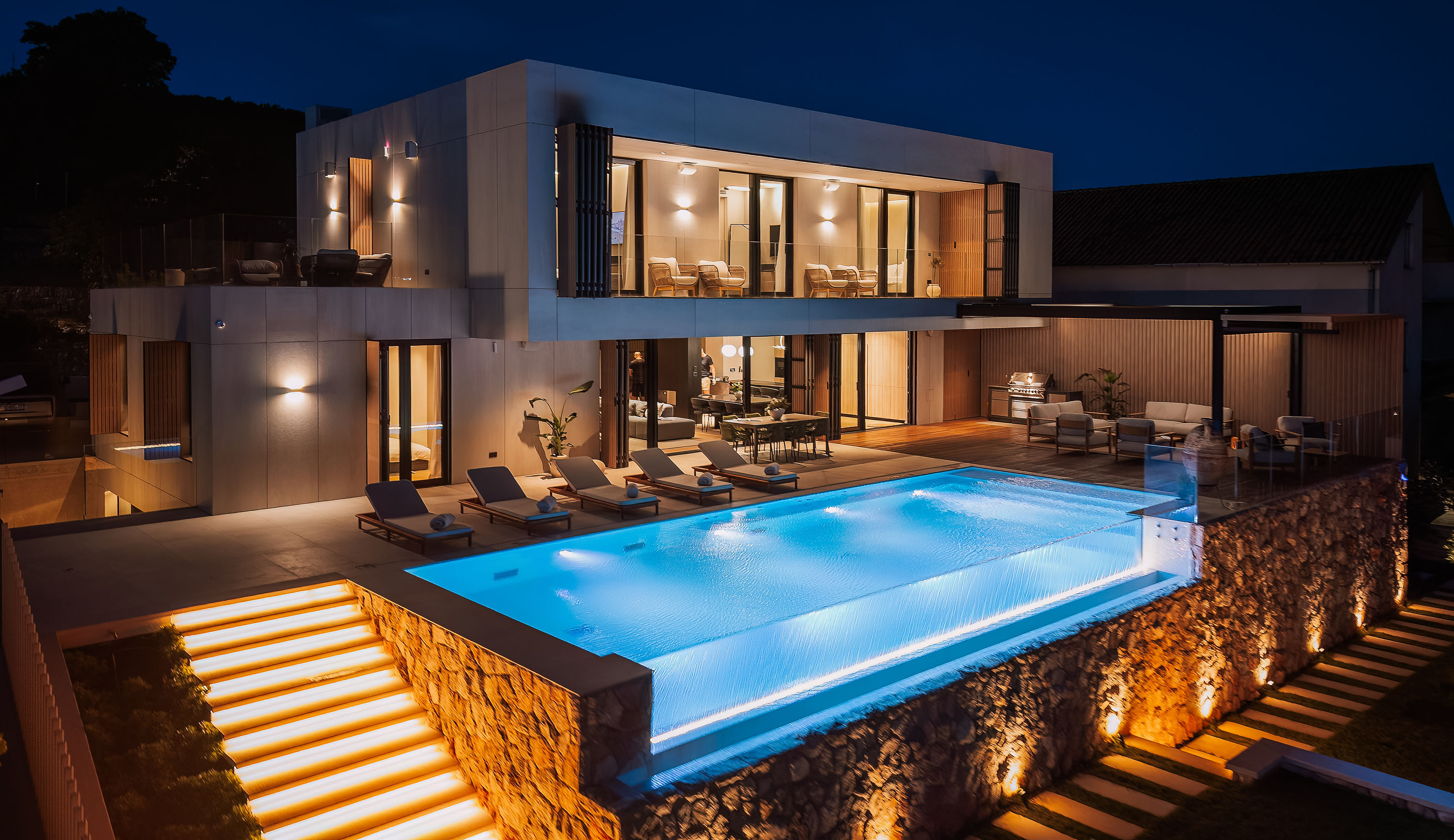 Villa Z1 — villa imotski pool night lights