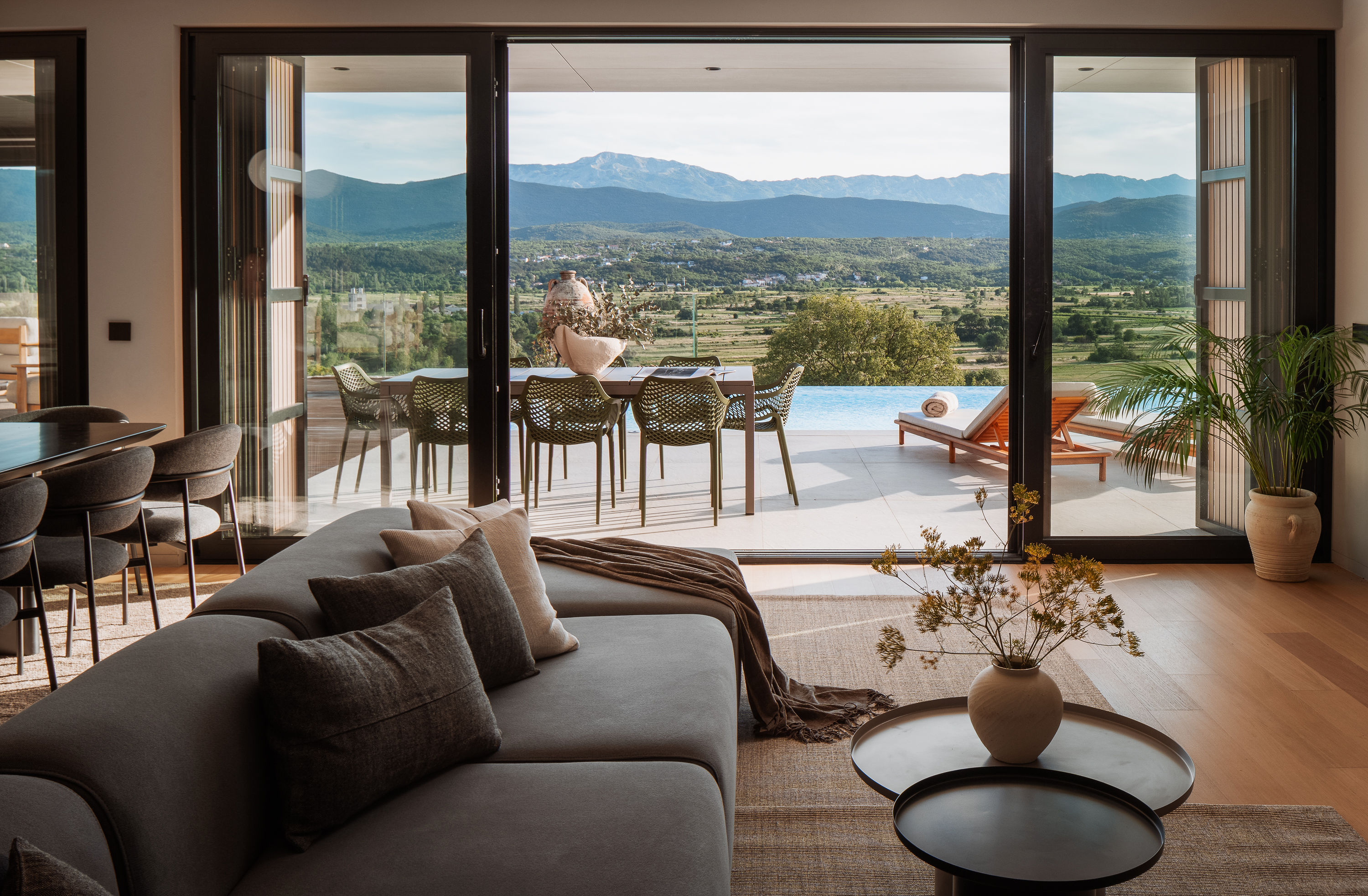 Villa Z1 — luxury villa croatia living room pool view