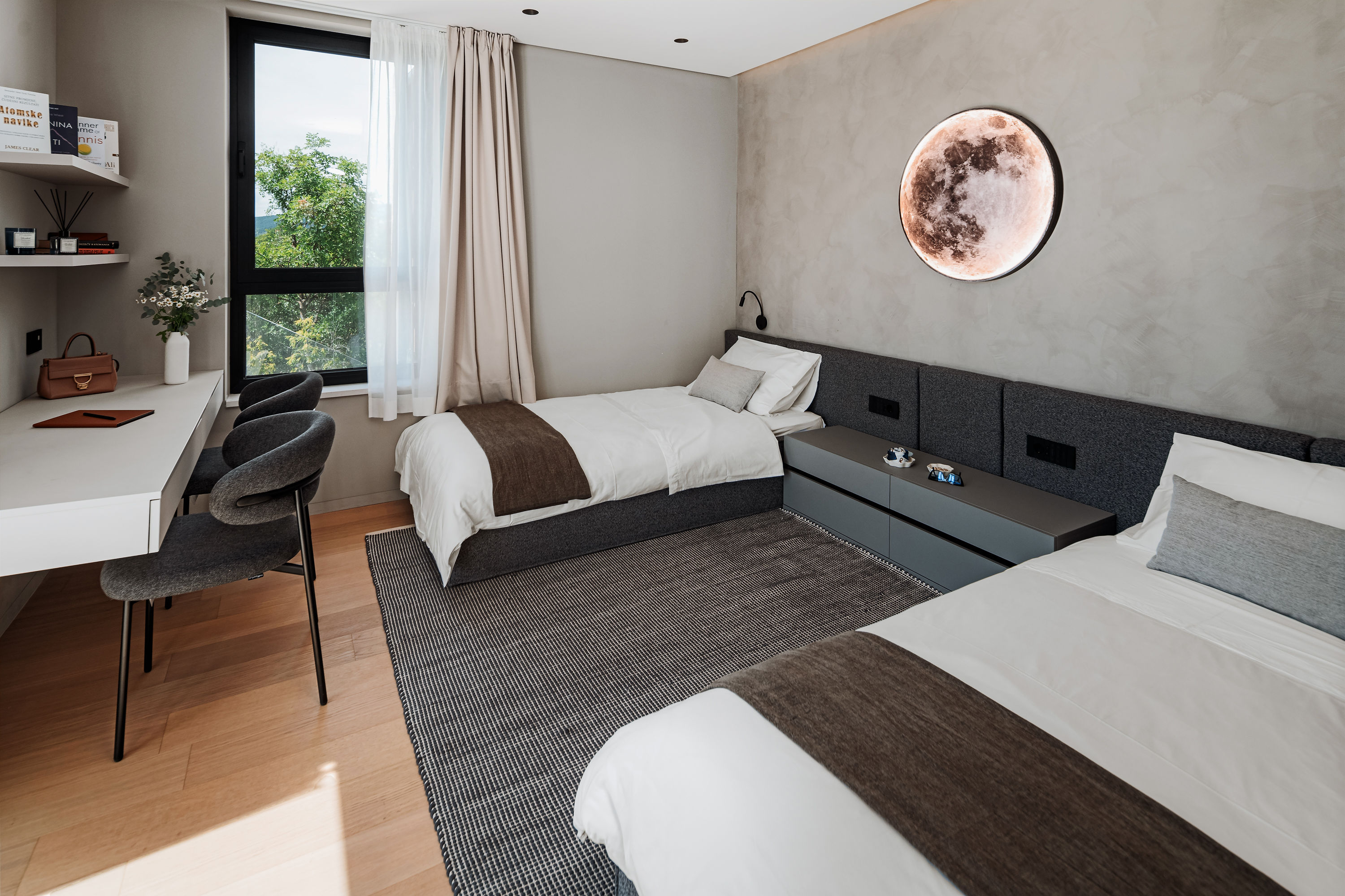 Villa Z1 — villa z1 croatia twin bedroom moon art