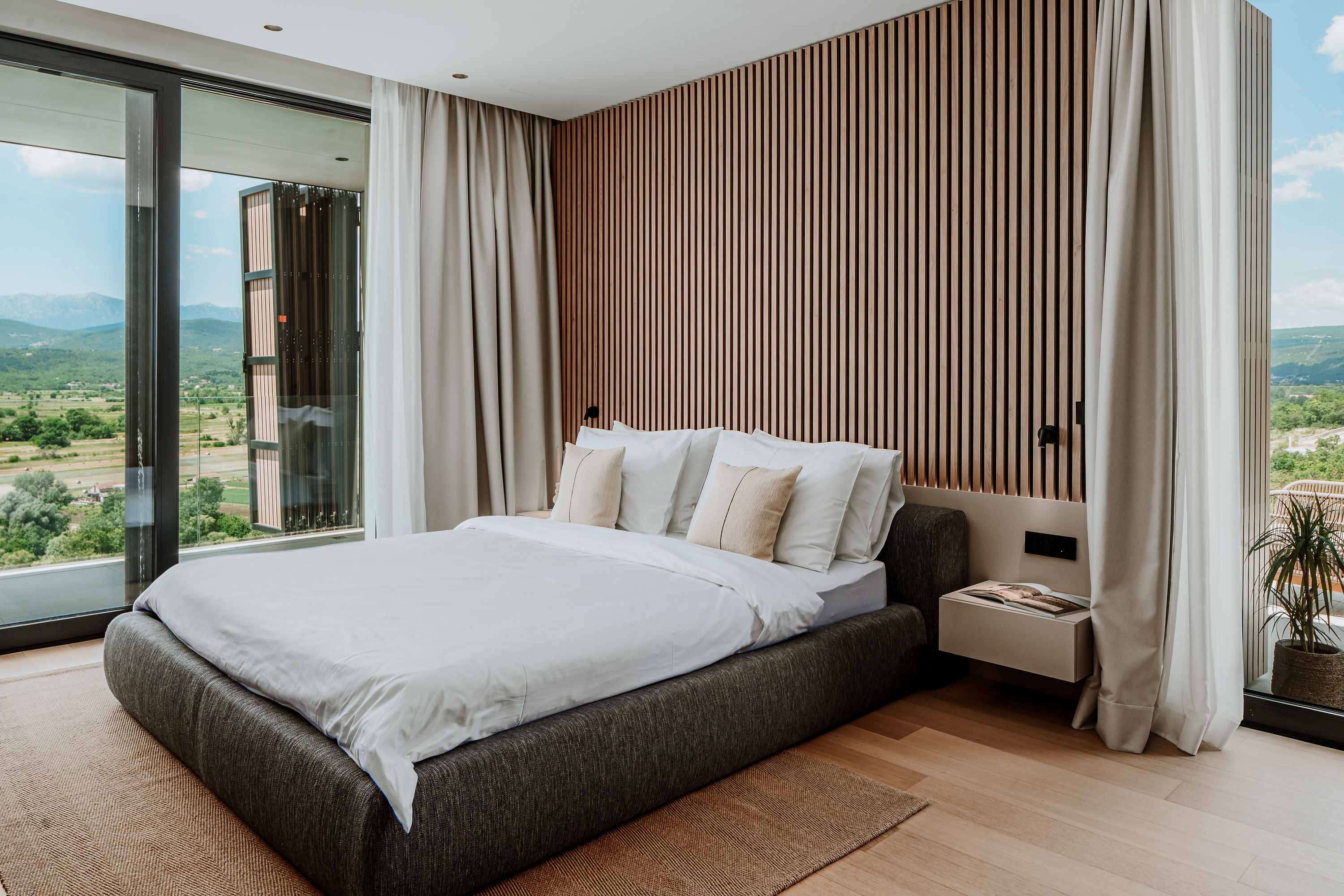 Villa Z1 — villa z1 croatia master bedroom wood panel